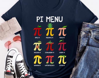 Happy Pi Day Math Teacher Shirt, Pi Menu Math Teacher Gifts, Pi Symbol Math Nerd Shirt, Funny Math Shirt, Pi Day Tshirt