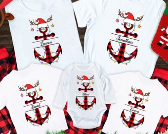 Cruisin' Family Christmas Shirt, Personalized Christmas Cruise Family T-Shirt, Custom Cruise Shirt, Christmas Cruisin Shirt