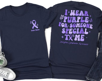 Hodgkin Lymphoma Awareness Shirt, Purple Ribbon Support, Hodgkin Cancer Awareness TShirt, Warrior Squad Cancer Shirt, Her Fight Is Our Fight