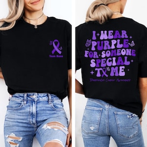 Pancreatic Cancer Team Support Shirt, Purple Ribbon Awareness Tee, Support Squad, Survivor Gift, Family Shirts, Team Cancer Shirts
