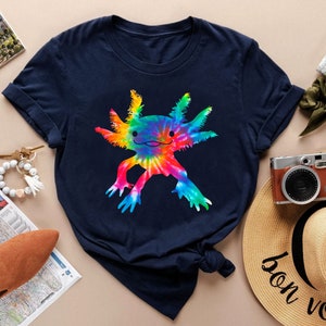 Cute Axolotl Tie Dye T-Shirt, Axolotl Lover Shirt, Kids Mens Womens Funny Axolotl T-Shirt, Funny Axolotl Shirt, Axolotl Gift