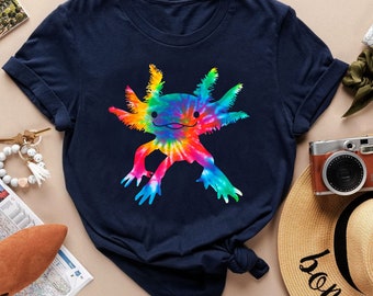 Cute Axolotl Tie Dye T-Shirt, Axolotl Lover Shirt, Kids Mens Womens Funny Axolotl T-Shirt, Funny Axolotl Shirt, Axolotl Gift