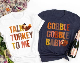 Camiseta divertida de Acción de Gracias para parejas, camiseta a juego para parejas, camiseta de Acción de Gracias para parejas, camiseta de Acción de Gracias para parejas, camiseta a juego para Acción de Gracias