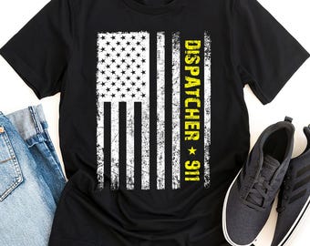 US American Flag 911 Dispatcher Shirt, Emergency Dispatcher T-Shirt, Dispatcher Shirt, 911 Dispatcher Appreciation Gift