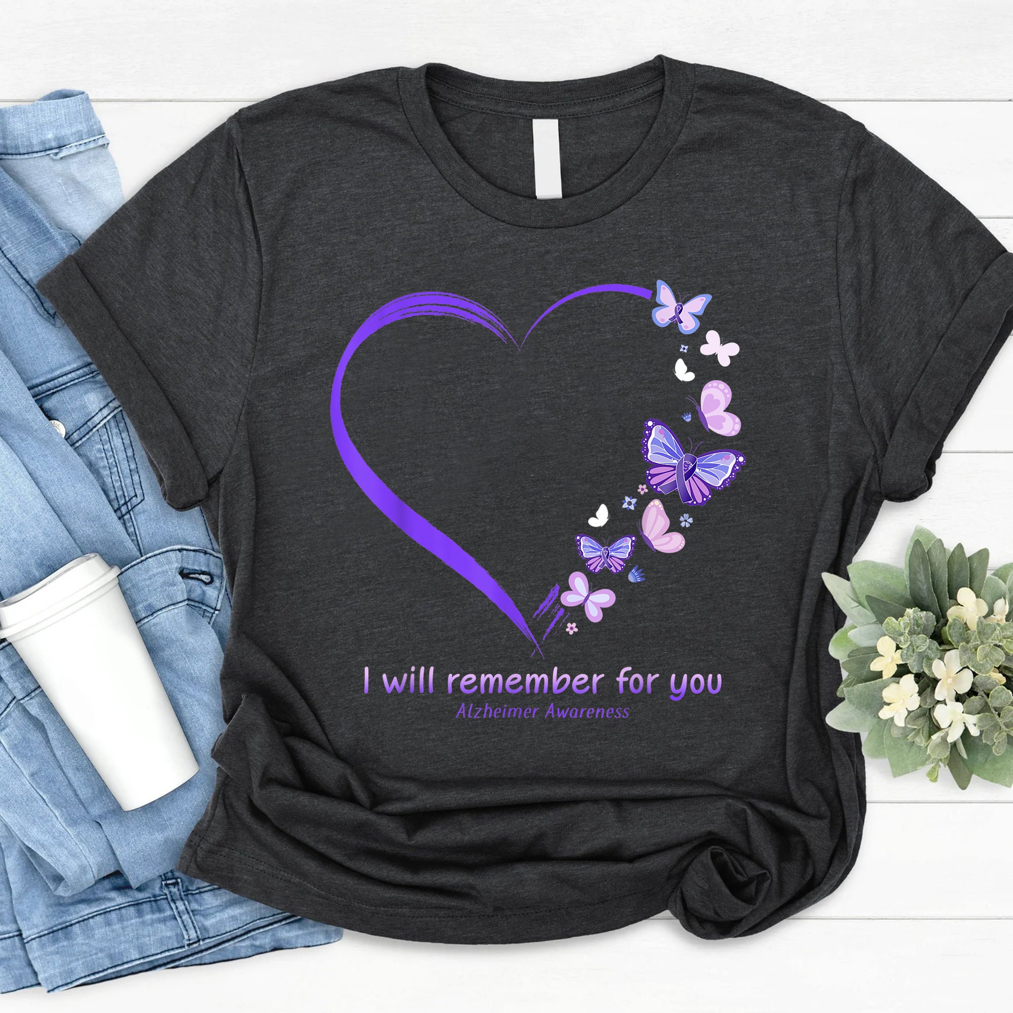 Camiseta de mariposa para concienciar sobre el Alzheimer, camiseta de apoyo  al Alzheimer, camiseta de concienciación sobre el Alzheimer, camiseta para  papá y mamá con Alzheimer, camiseta para la demencia - Etsy, image size:2000x2000