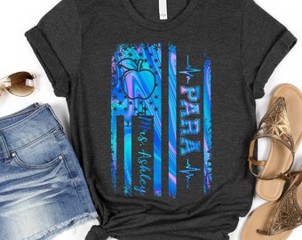 Paraprofessional American Flag T-Shirt, Para Crew Shirt, Para Shirt, Paraprofessional T-Shirt, Para Matching Shirts,Para Gift