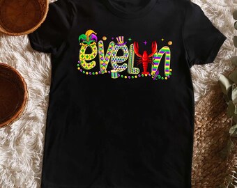 Custom Name Mardi Gras Shirts, Custom Mardi Gras Family Shirt, Mardi Gras Carnival Shirts, Louisiana Tee, Personalized Name Mardi Gras Shirt