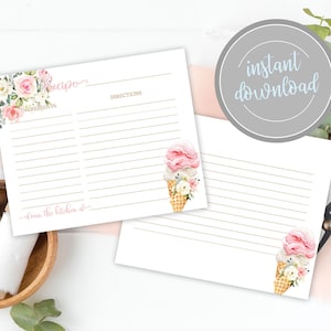 She's Been Scooped Up Ice Cream Recipe Card, She's Been Scooped Up Ice Cream Bridal Shower Bachelorette Party Printable Instant Download