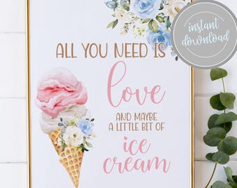 Ice Cream Bridal Shower Sign: