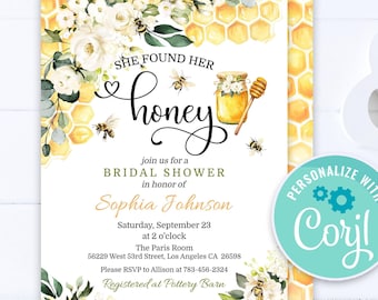 Honey Bee Bridal Shower Invitation: Editable Summer Invite (Digital)