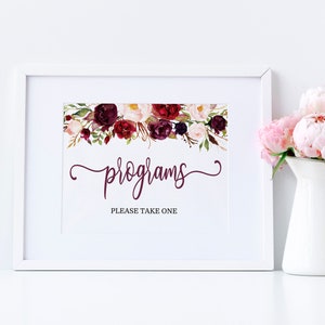 Programs Signs Wedding Programs Sign Program Sign Wedding - Etsy