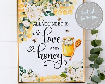 Love and Honey Bridal Shower Sign, She Found Her Honey Bee Theme (Digital Download)