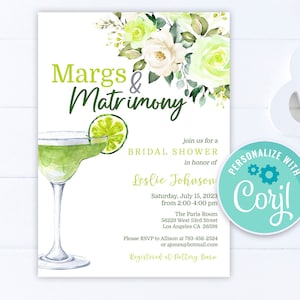 Margs and Matrimony Bridal Shower Invitation: Editable Template (Digital Download)