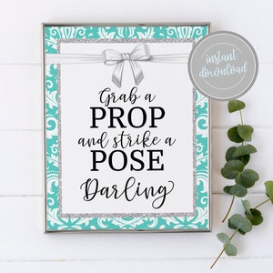 Grab a Prop and Strike a Pose, Tiffanys Bridal Shower, Tiffanys Bridal Shower Decorations, Tiffanys Birthday, Tiffanys Baby Shower, Bride