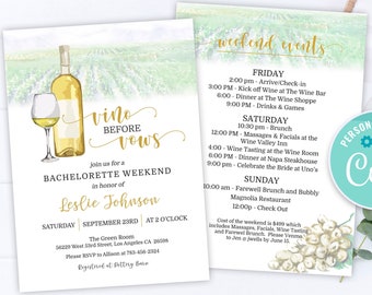 Vino Before Vows Bachelorette Invitation: Wine Tasting Weekend (Digital Invite Template)