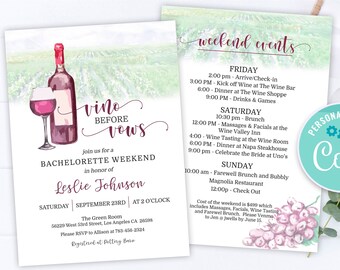 Vino Before Vows Bachelorette Invitation: Wine Tasting Weekend (Digital Invite Template)