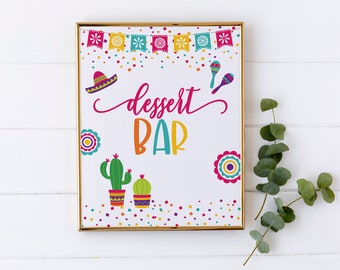 Fiesta Dessert Bar Sign: Colorful Bachelorette Party Decor (PDF & JPEG)