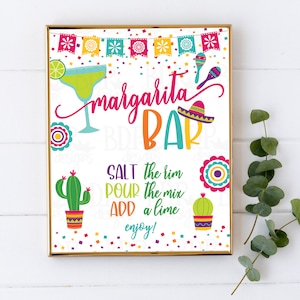 Fiesta Margarita Bar Sign: Bachelorette Party Decor (PDF & JPEG)