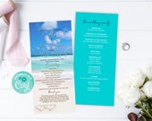 Beach Wedding Program Template: Hawaiian Destination (Editable Download)