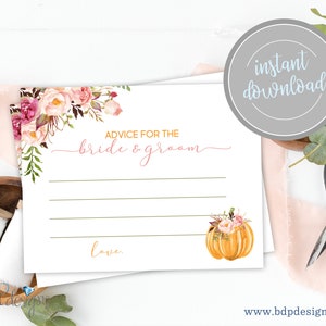 Fall in Love Advice Cards, Advice for the Bride and Groom, Fall in Love Bridal, Fall in Love Engagement Shower, Fall in Love Shower, PUM01