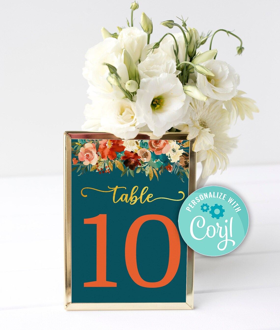 Floral Wedding Table Numbers Wedding Table Numbers Template Etsy