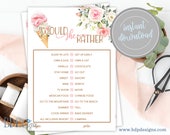 Would She Rather Bridal Shower Game: Ice Cream Theme (Digital Download)