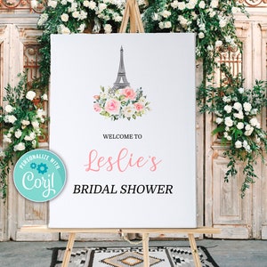 Paris Bridal Shower Welcome Sign, Paris Bachelorette Party, Paris Bridal Shower Decorations, She Said Oui, Paris Bachelorette Party Decor