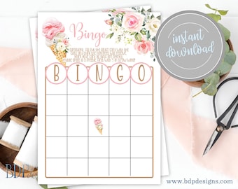 Ice Cream Bridal Shower Bingo Game: Summer Theme (Printable Download)