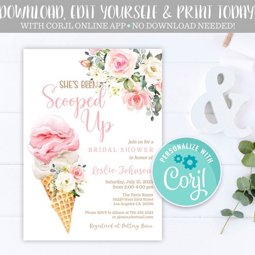 She's Been Scooped up Bridal Shower Invitation She's Etsy