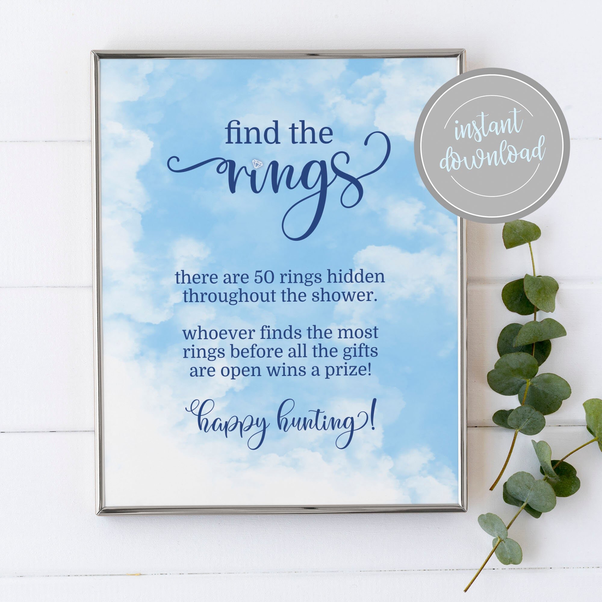 Find the Rings Bridal Shower Game: Cloud Nine Printable (PDF & JPEG)
