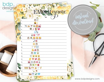 Emoji Bridal Shower Game: Bee Theme (Digital Download)