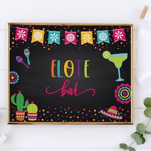 Elote Bar Sign: Fiesta Bachelorette Party Decor (PDF & JPEG)