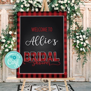 Flannel Fling Bridal Shower Welcome Sign (Editable in Corjl)