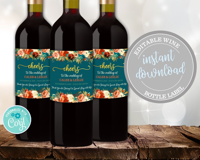 editable wine bottle labels for wedding wine label