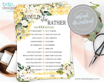 Meant to Bee Bridal Shower Game: Would She Rather (PDF Download)
