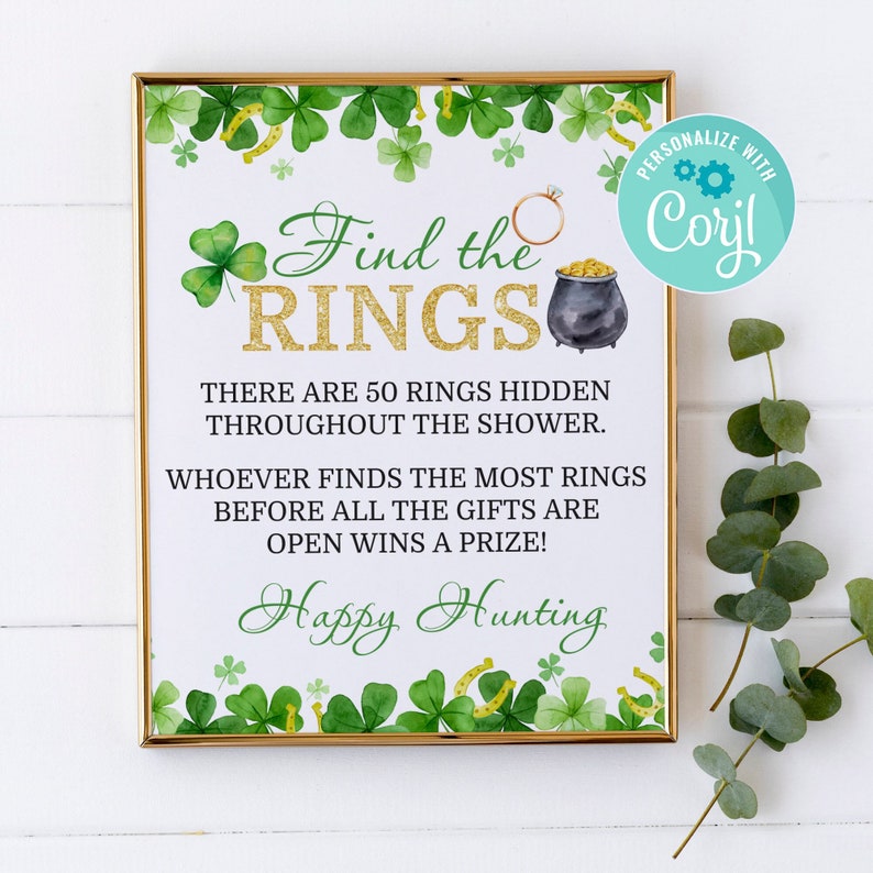 Find the Rings Game, Find the Rings, St Patricks Day Bridal Shower