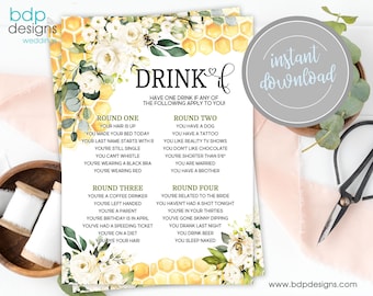 Meant to Bee Bridal Shower Game: Drink If... (PDF Download)