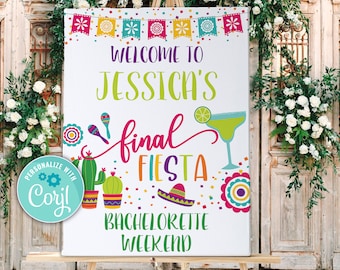 Final Fiesta Bachelorette Welcome Sign: Editable Party Decor (Digital)