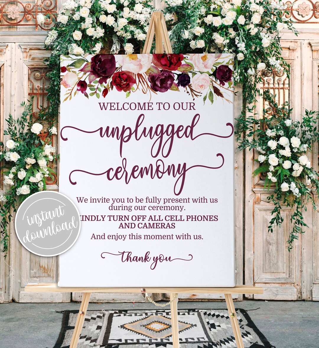 Unplugged Ceremony Sign, Unplugged Ceremony Sign Download, Unplugged ...