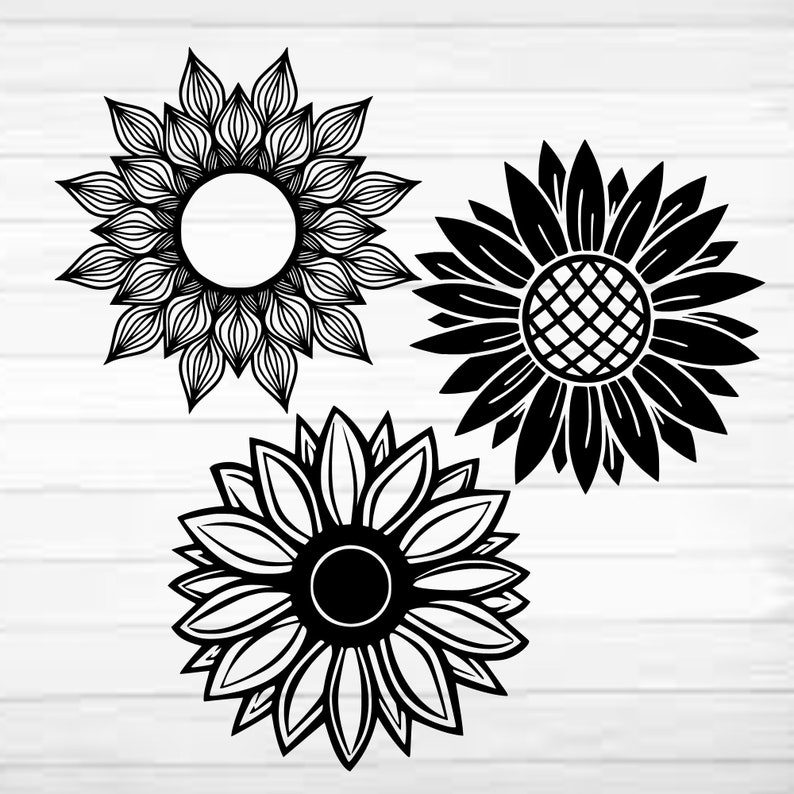 Download Flower SVG Sunflower Decal Cricut SVG Floral Vinyl | Etsy