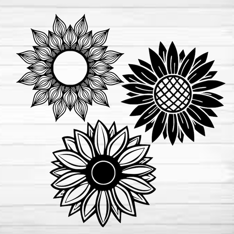 Flower SVG Sunflower Decal Cricut SVG Floral Vinyl | Etsy