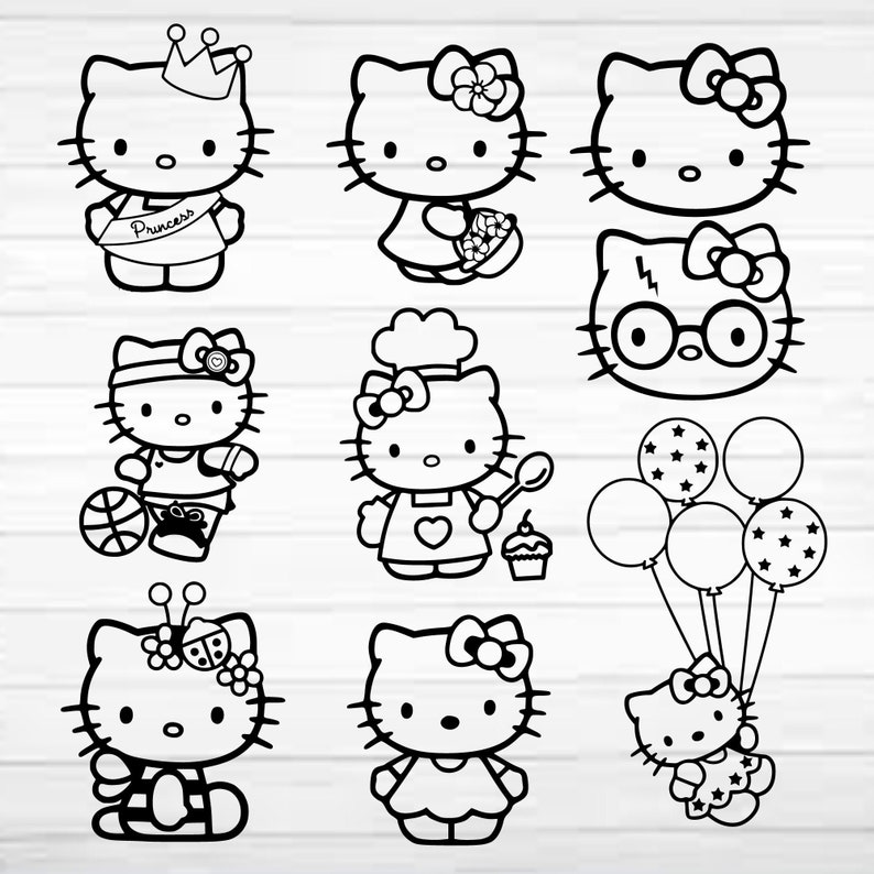 Hello Kitty SVG Cricut Digital Files | Etsy