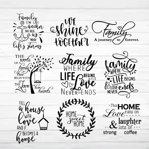 Download Family Quotes Inspirational Svg Digital File Cricut Svg Etsy