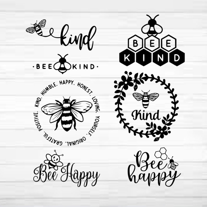 Download Bee Kind Bee Happy SVG Cricut Be Kind Be Happy T-shirt | Etsy