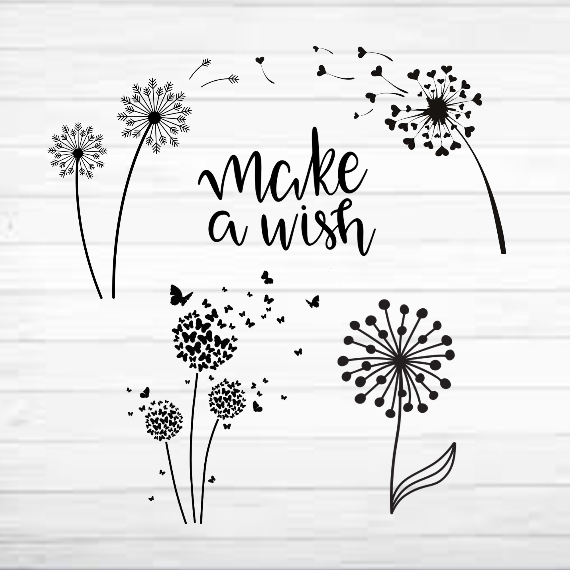 Dandelion Bundle SVG Make a Wish SVG Cricut Tshirt vinyl Etsy