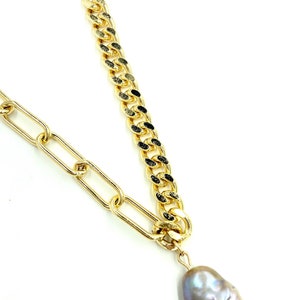 Mix Chain & Violet Freshwater Pearl