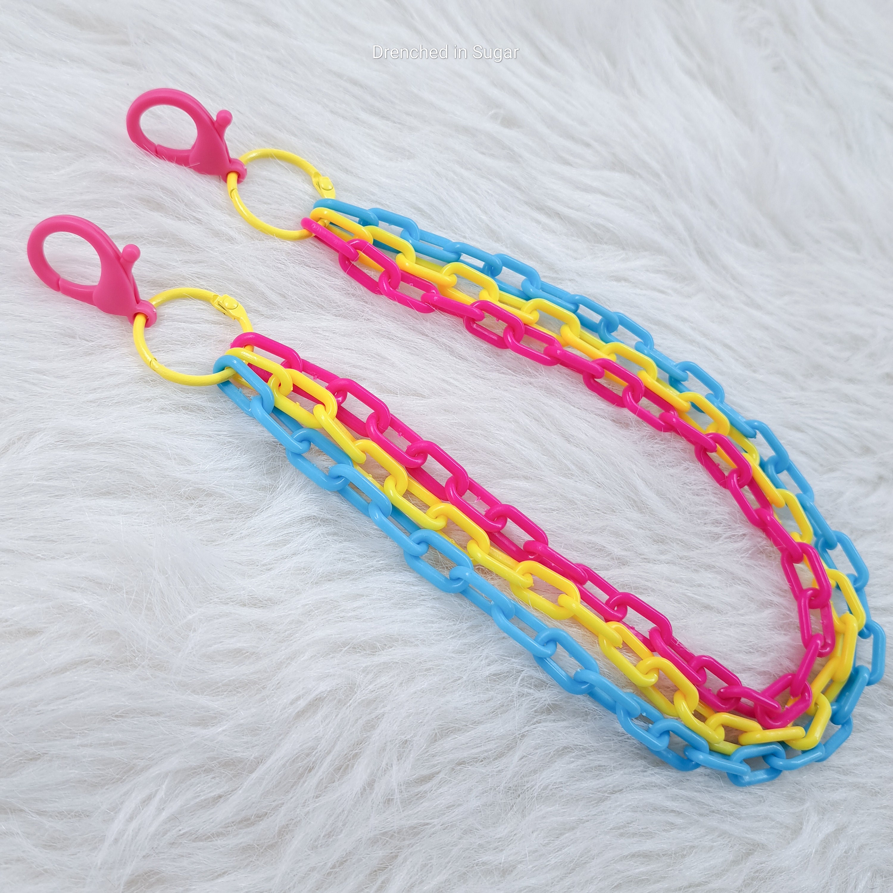 Large Plastic Clip Keychain Findings, Mixed Color 2 50mm DIY Kids Craft  Rainbow Kandi Candy Kawaii Key Chain Clasp Ring Link 