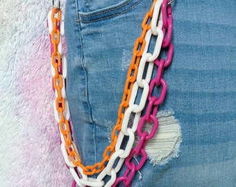 Rainbow Layered Pants Chain, Cute Wallet Chain, Rainbow Pride Color ...