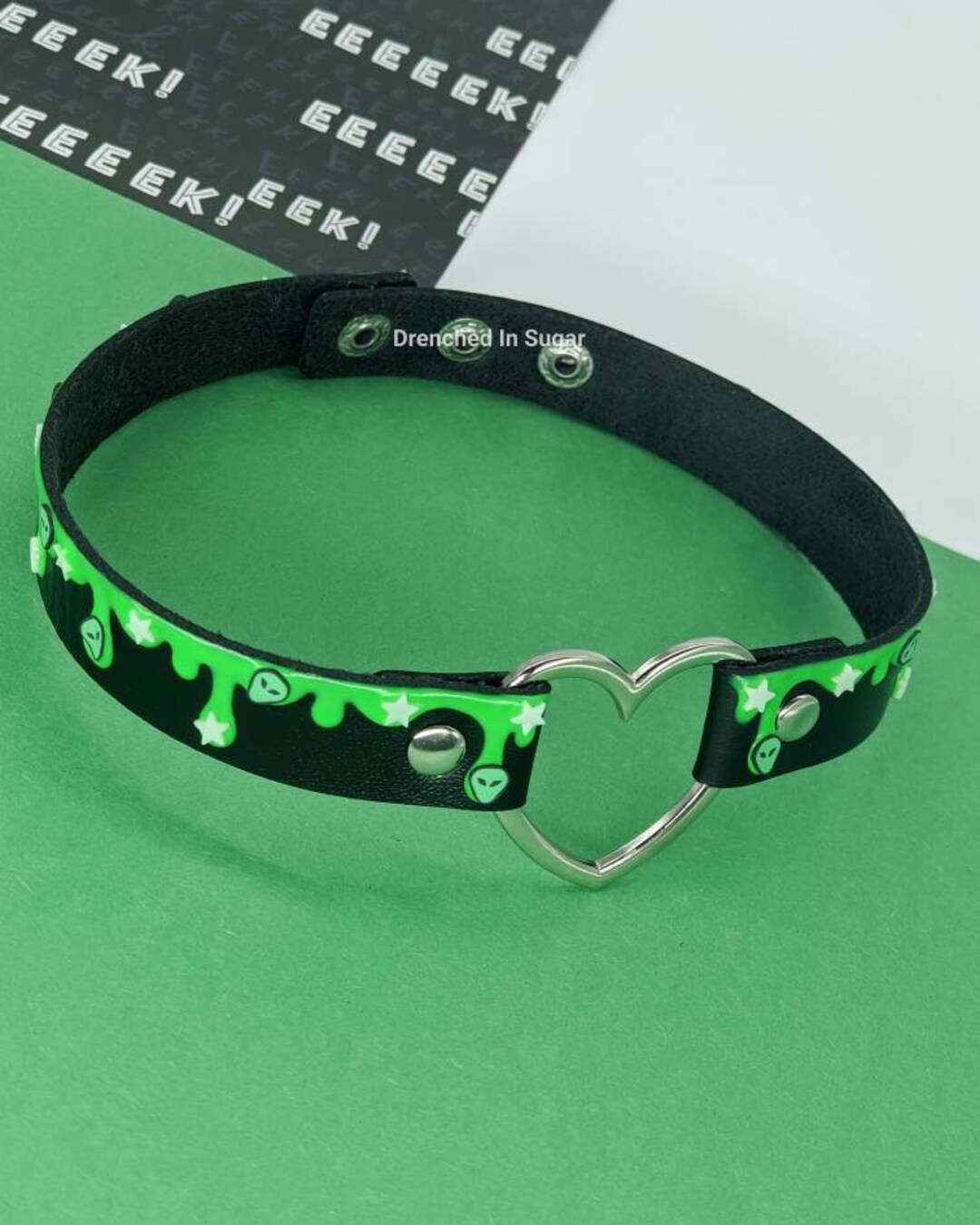 Extraterrestrial Alien Choker Necklace Cute Spooky Collar Etsy