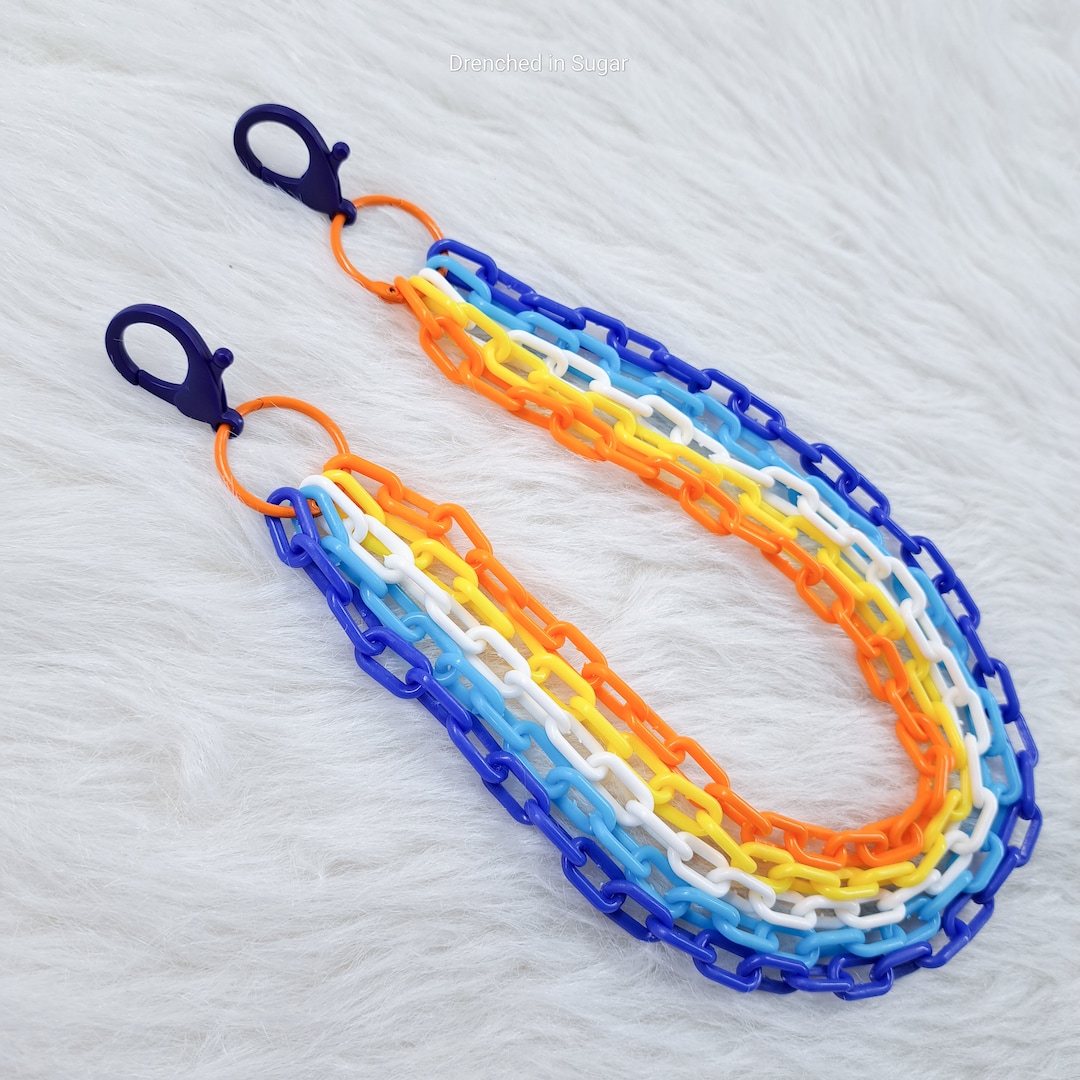 Colorful Layered Clipon Chain, Cute Wallet Chain, Rainbow Pride Color